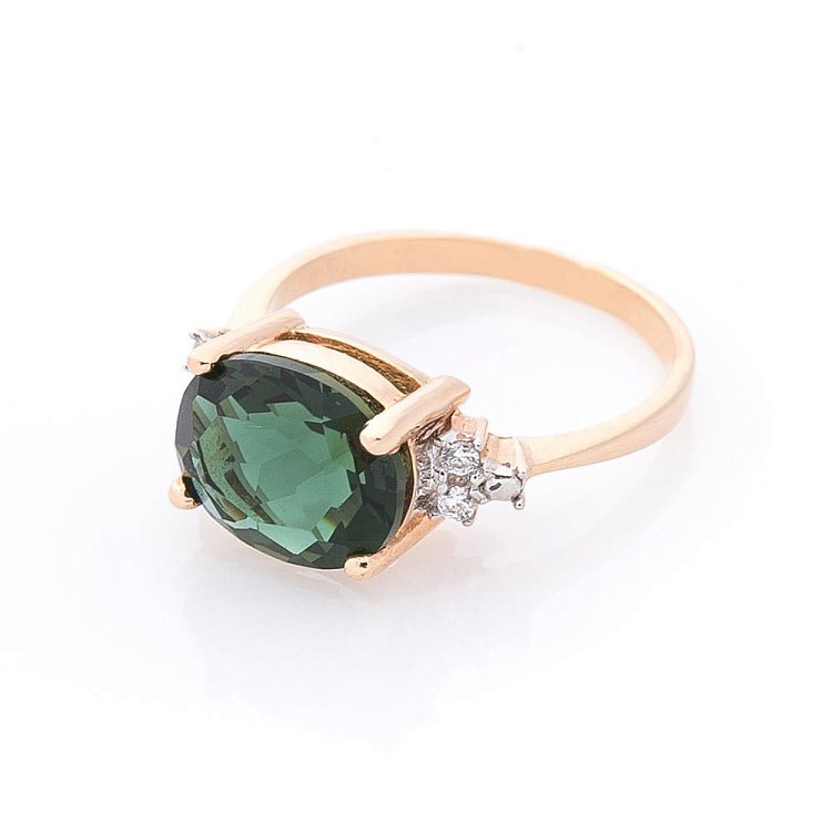 Золота каблучка (діаспор, фіаніт) к03062д від ювелірного магазину Онікс - 1