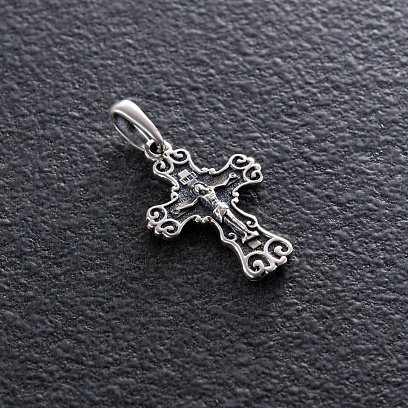 Серебряный крест с распятием (чернение) 13335 №2