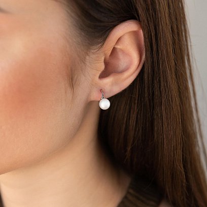 Срібні сережки з перлами OR123810 №2