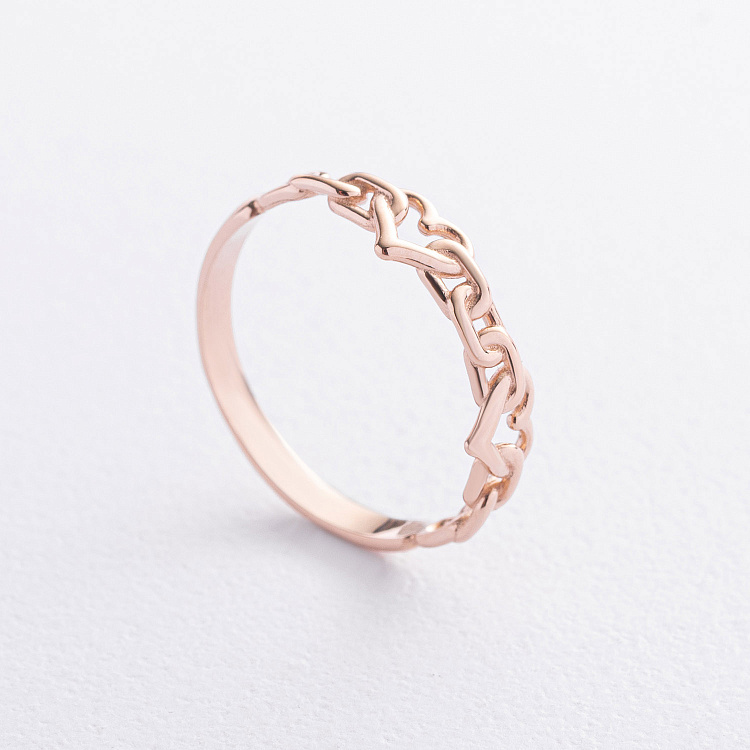 Золотое кольцо "Сердечки" к08479 от ювелирного магазина Оникс