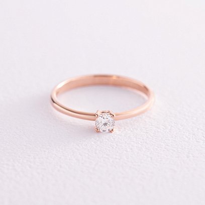 Заручальна золота каблучка з діамантом 227792421 №3