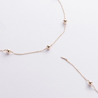 Колье 2 в 1 "Шарики" в желтом золоте кол01980 №5