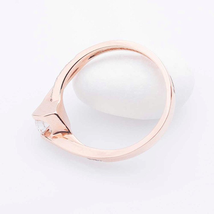 Золота каблучка з діамантами кб0031 від ювелірного магазину Онікс - 2