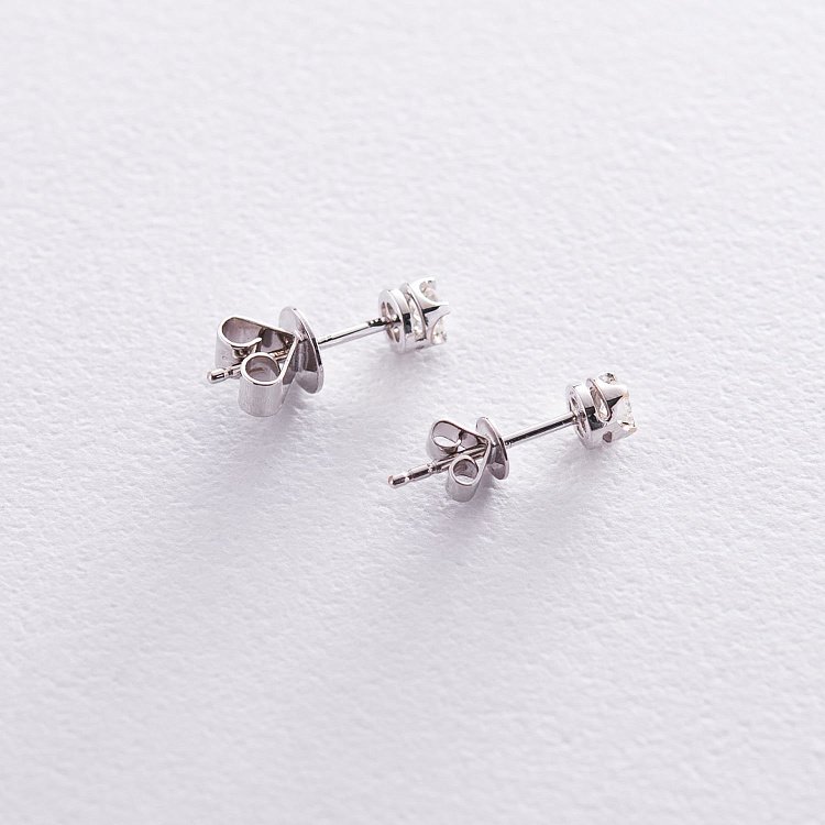 Золотые серьги-пусеты с бриллиантами сб0137aj от ювелирного магазина Оникс - 2