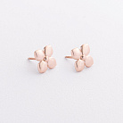 Сережки - пусети "Конюшина" в червоному золоті с09605 от ювелирного магазина Оникс