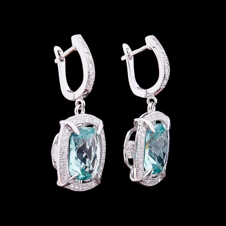Сережки з блакитними фіанітами с25 від ювелірного магазину Онікс