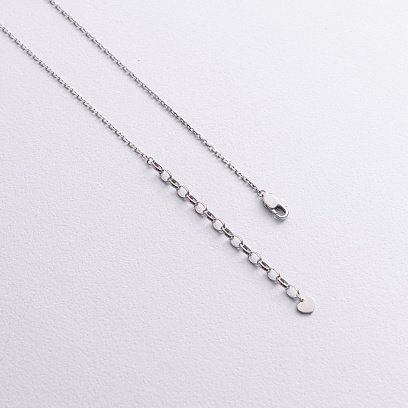 Колье "Крестик" в серебре с фианитами 1305 №7