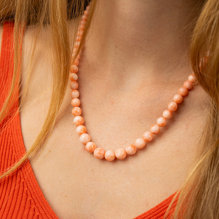 Намисто з коралу (золота застібка) бус014к від ювелірного магазину Онікс - 1