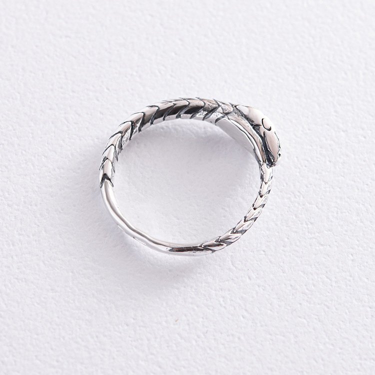 Срібна каблучка "Змій Уроборос" 112553 від ювелірного магазину Онікс - 6