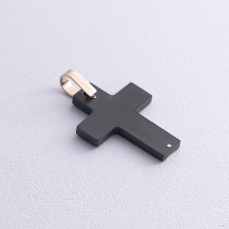 Хрест із жовтого золота (циркон, фіаніти) 603-00006/1 від ювелірного магазину Онікс - 4