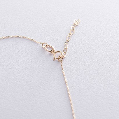 Золотое колье с фианитом кол00954 №5