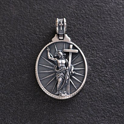 Серебряный кулон "Воскресший Иисус Христос" 133182 №5