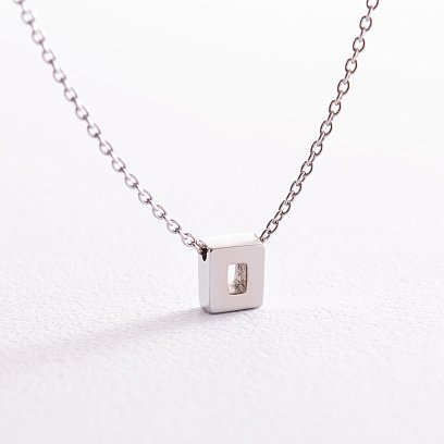 Серебряное колье с буквой "О" 1105 О