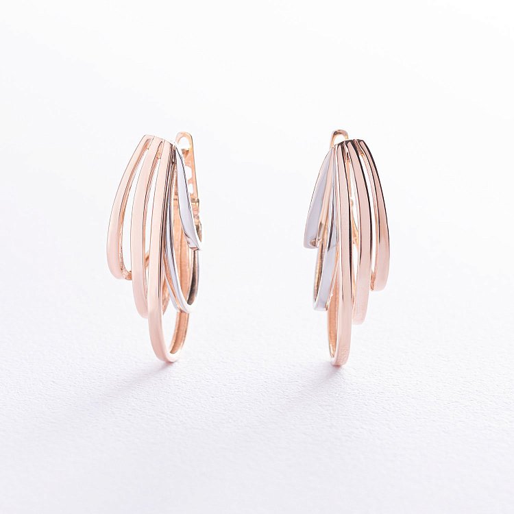 Золоті сережки на англійській застібці с07027 від ювелірного магазину Онікс