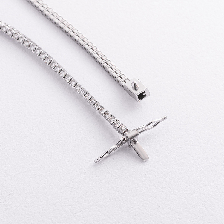 Браслет Теннис в белом золоте с белыми бриллиантами бр3026.1 от ювелирного магазина Оникс - 2