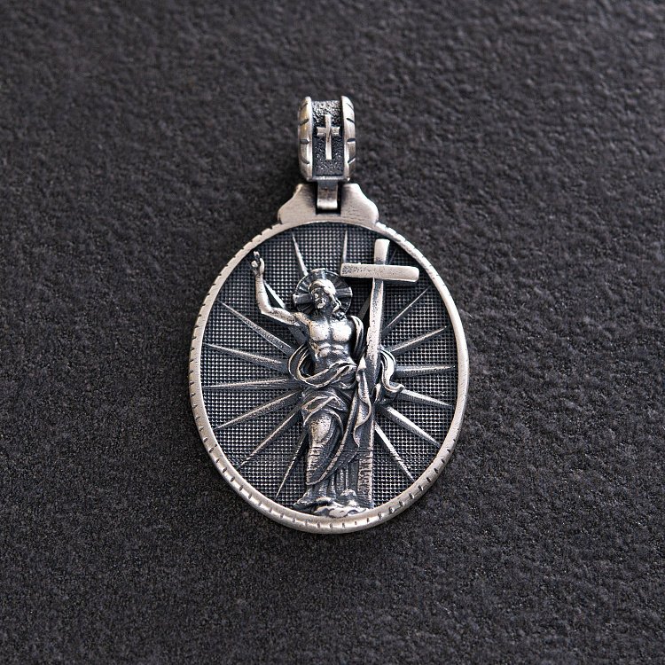 Серебряный кулон "Воскресший Иисус Христос" 133182 от ювелирного магазина Оникс - 4