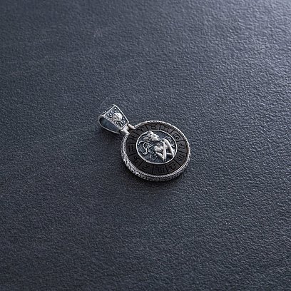 Серебряный кулон "Знак зодиака Дева" с эбеном 1041діва №5