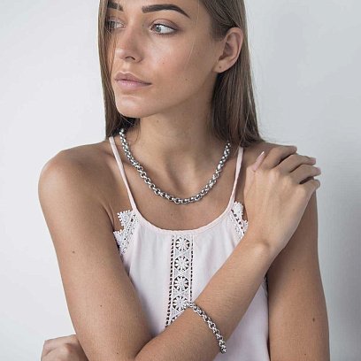 Золотое колье с фианитами кол00798 №6