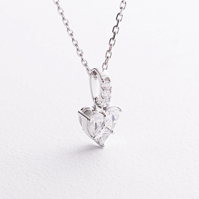 Золотое колье "Сердечко" с бриллиантами колб0185va