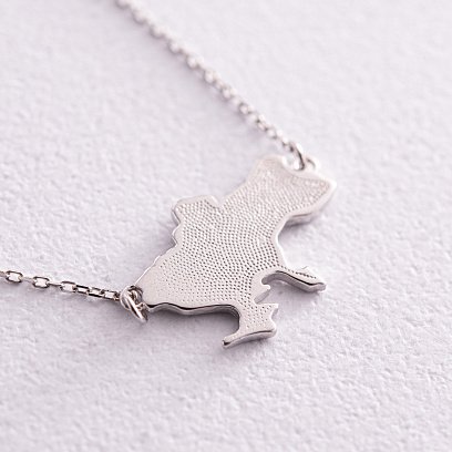 Кольє "Карта України" у білому золоті (можливе гравіювання) кол02300 №8