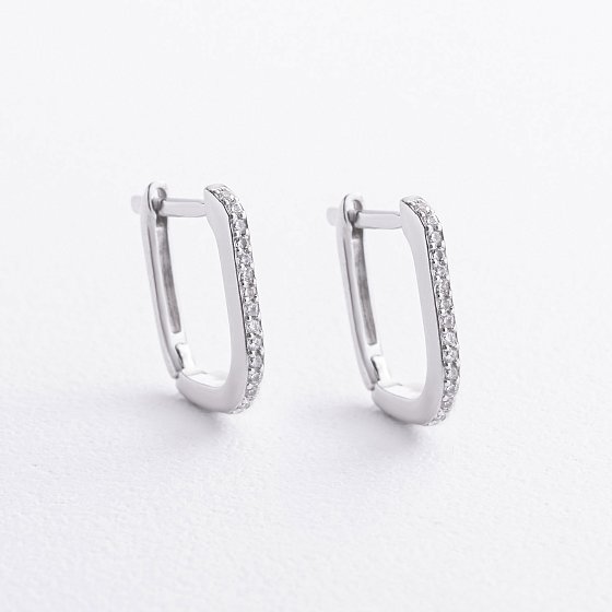 Серебряные серьги с фианитами 2599/1р-CZW