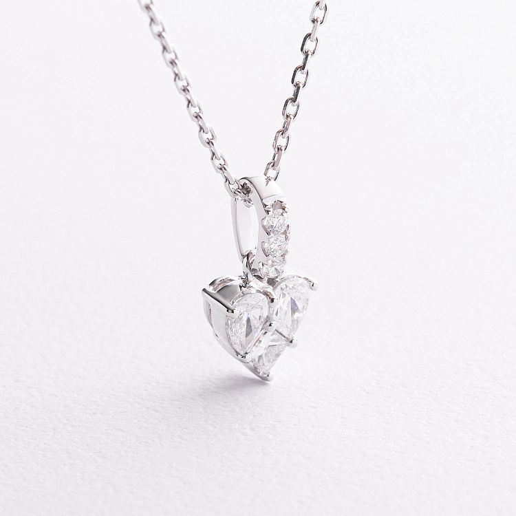 Золотое колье "Сердечко" с бриллиантами колб0185va от ювелирного магазина Оникс