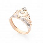 Золотое кольцо "Корона" (фианит) к05644 от ювелирного магазина Оникс