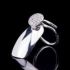 Срібний перстень "Ніготь" з фіанітами 111361 от ювелирного магазина Оникс