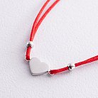 Браслет із червоною ниткою "Серце" (біле золото) б05273 от ювелирного магазина Оникс - 6