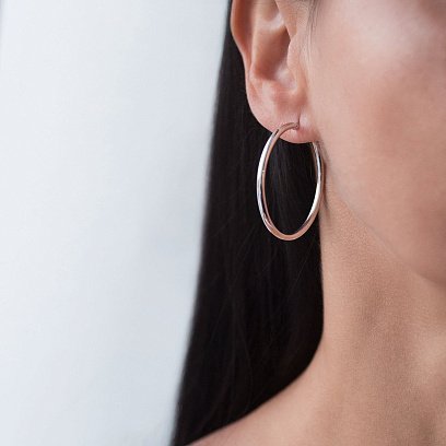 Серебряные серьги-кольца 122566