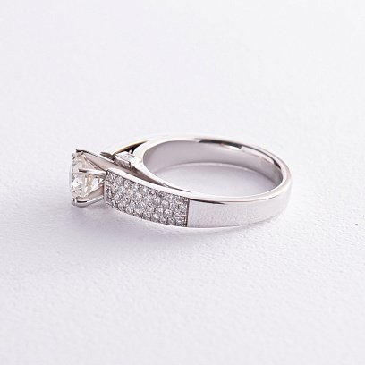 Заручальна каблучка в білому золоті з діамантами к770 №5
