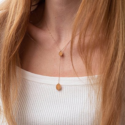 Золоте кольє "Монетки" 860417 №4