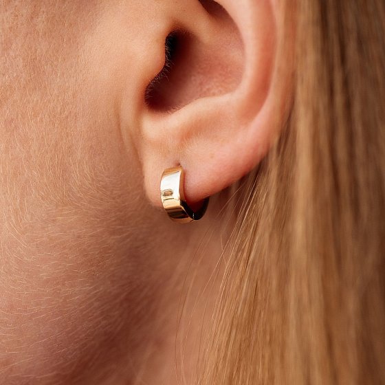 Сережки - кільця в жовтому золоті mini с08822 №4