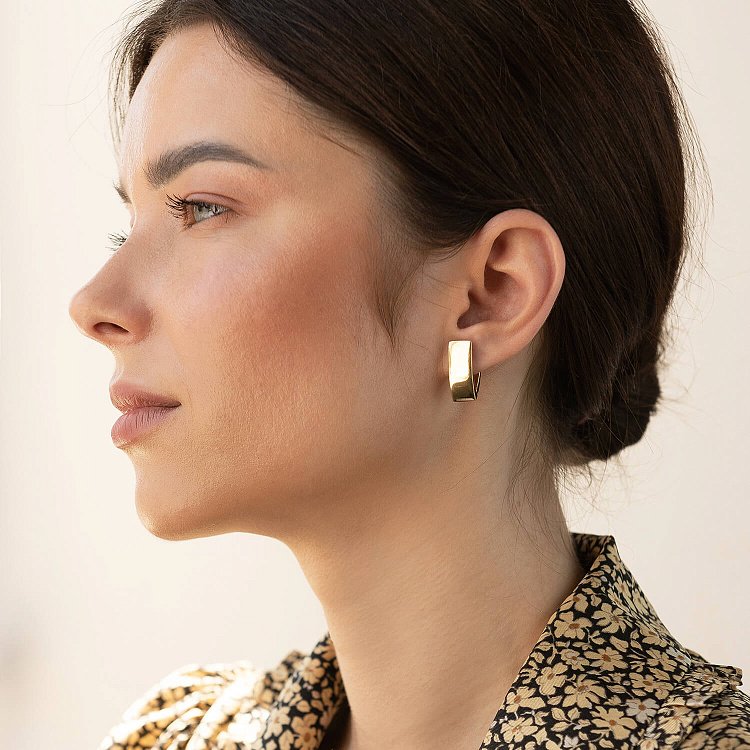 Сережки "Бездоганність" в жовтому золоті с07000 від ювелірного магазину Онікс - 3