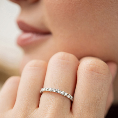 Золотое кольцо с дорожкой бриллиантов кб0612mi №4