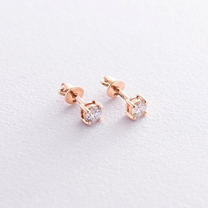 Золотые серьги-пусеты (бриллианты) сб0238 №3