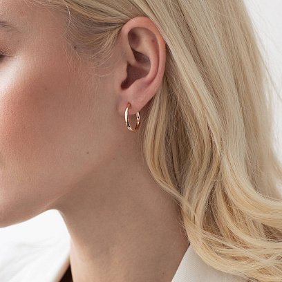 Золотые серьги - кольца с07727 №2