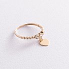 Золотое кольцо "Сердечко" с фианитами к06815 от ювелирного магазина Оникс - 3