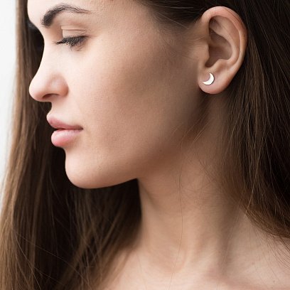 Золоті сережки-пусети "Місяць" с06412 №5