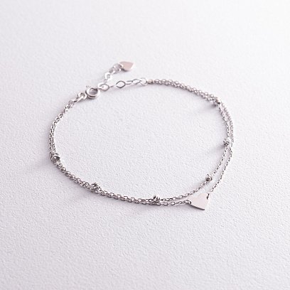 Двойной золотой браслет "Сердечко" б05090