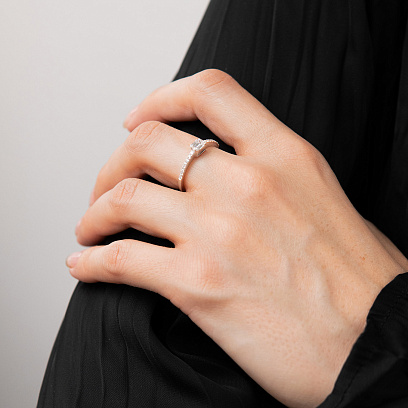 Золотое кольцо с бриллиантами кб0666va №2