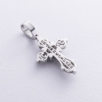 Срібний хрестик "Розп'яття. Спаси та Збережи" (емаль, куб. цирконій) 1022 №4 Oniks Срібний хрестик "Розп'яття. Спаси та Збережи" (емаль, куб. цирконій) 1022 №4