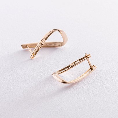 Золотые серьги на английской застежке с07544 №4