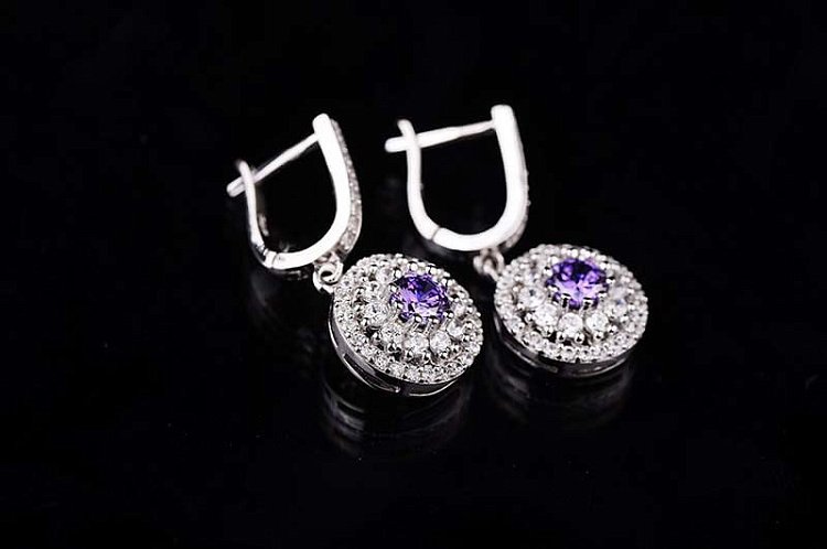 Серьги (шпинель,фианиты) с01 от ювелирного магазина Оникс - 1