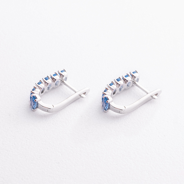 Серебряные серьги (кварц London Blue) 2483/1р-QLB от ювелирного магазина Оникс - 1