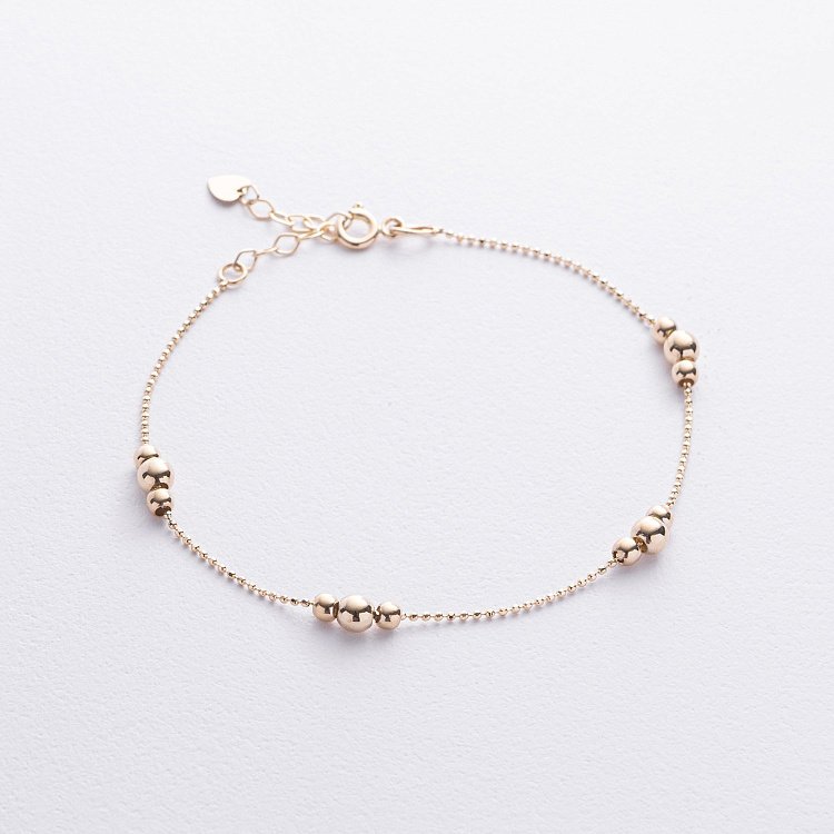 Браслет "Шарики" в желтом золоте б05515 от ювелирного магазина Оникс