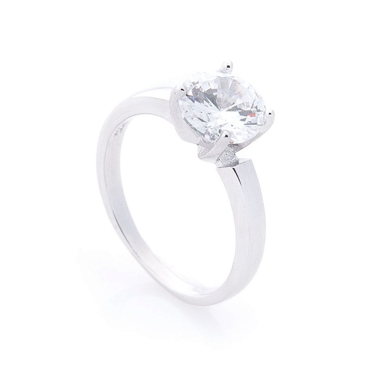 Срібна заручальна каблучка з фіанітом 112093 від ювелірного магазину Онікс