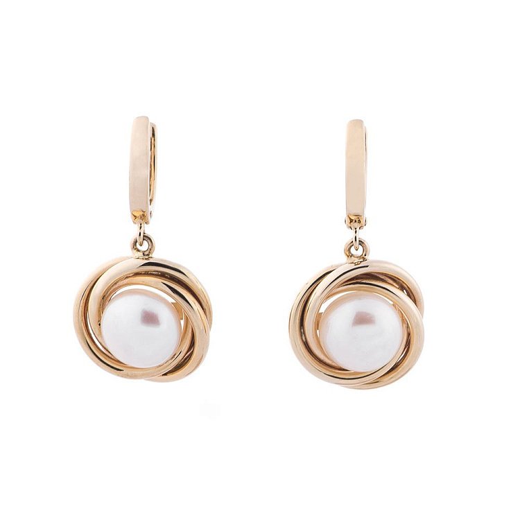 Золоті сережки (культ. прісн. перли) с04963 від ювелірного магазину Онікс - 1