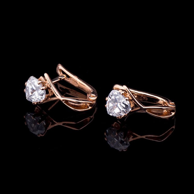 Золоті сережки (фіаніт) с01264 від ювелірного магазину Онікс - 2