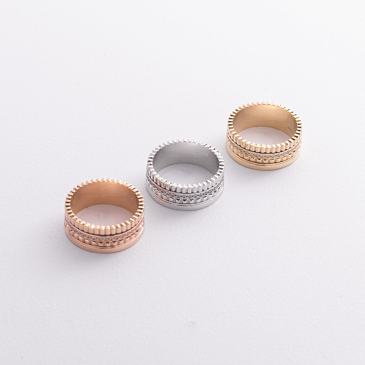 Кольцо "Sharon" с фианитами (желтое золото) к08352 от ювелирного магазина Оникс - 6